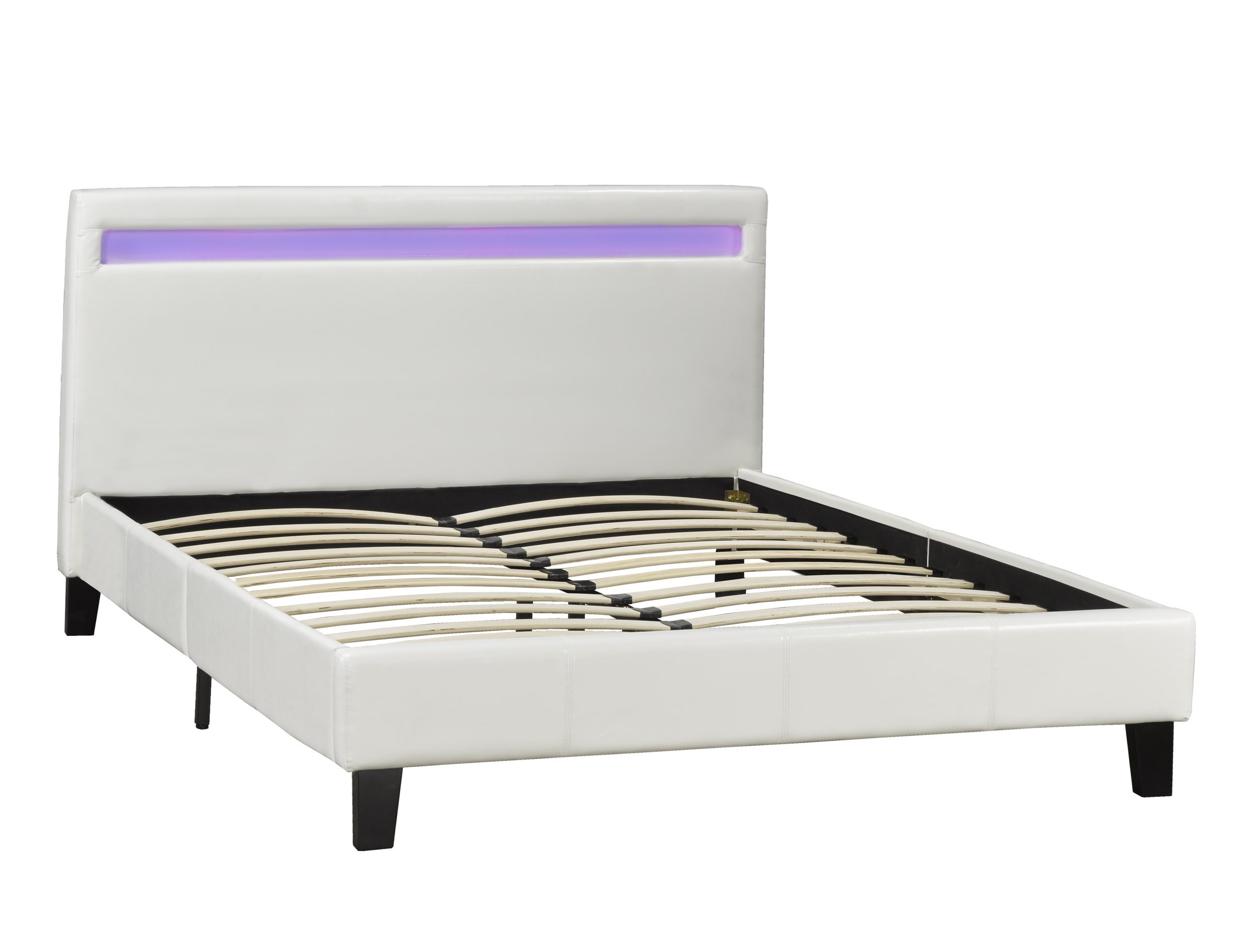 LX688 WH DHARA Full BED FRAME W/LED LIGHT, WHITE - Image 3