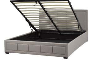 Alternative view of LX828-BEI WESTLEY PLATFORM Queen BED W/LIFT STORAGE BEIGE