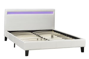 Alternative view of LX688 WH DHARA Queen BED FRAME W/LED LIGHT, WHITE