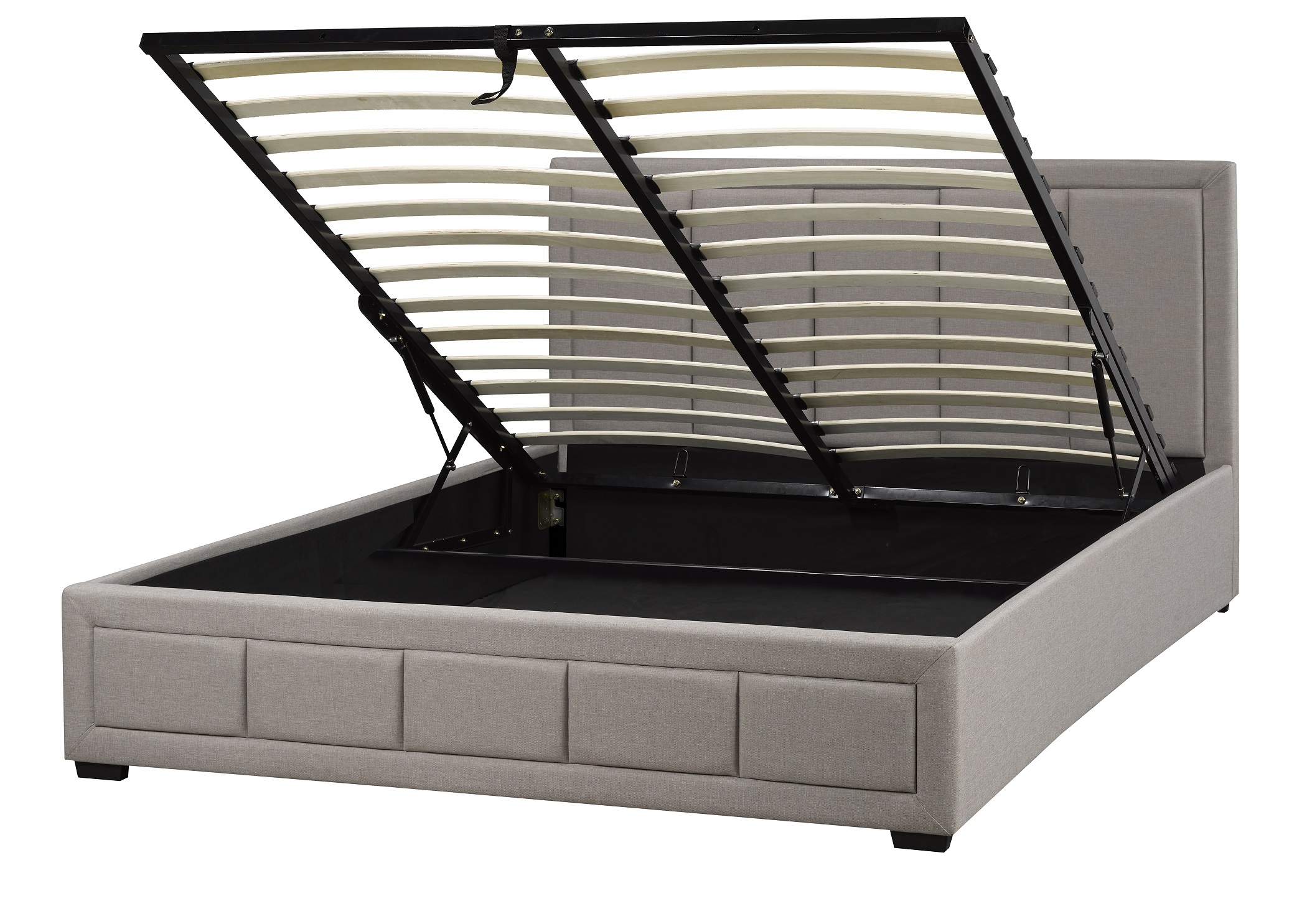 LX828-BEI WESTLEY PLATFORM King BED W/LIFT STORAGE BEIGE - Image 3