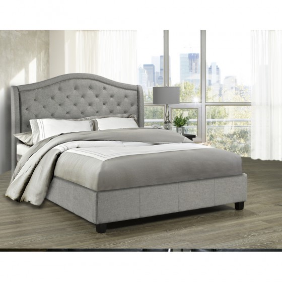 5262-GR MILAN King PLATFORM BED FRAME GREY