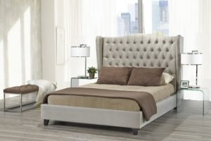 B1800K-BEI King PEARL BED FRAME BEIGE