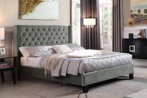 7007Q GR JIA King PLATFORM BED FRAME GREY