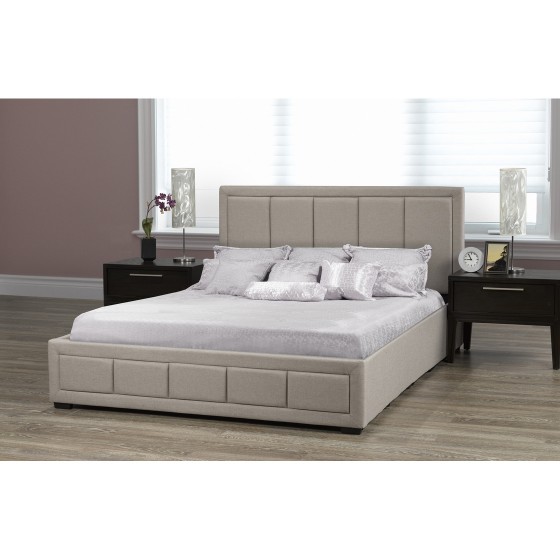 LX828-BEI WESTLEY PLATFORM King BED W/LIFT STORAGE BEIGE