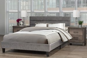 LX895 GR ORABELLE PLATFORM Queen BED FRAME GREY