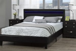 LX688 BLK DHARA Queen BED FRAME W/LED LIGHT BLACK