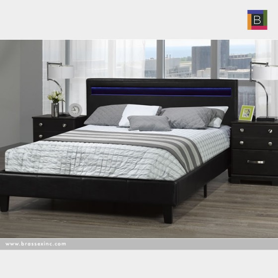 LX688 BLK DHARA Full BED FRAME W/LED LIGHT BLACK