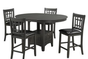 Brassex 5 Piece Tavern Pub Series W/Storage Base Grey