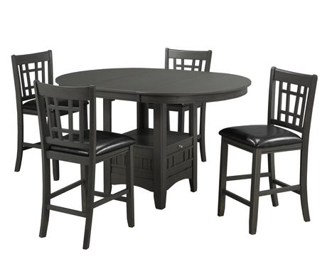 Brassex 5 Piece Tavern Pub Series W/Storage Base Grey