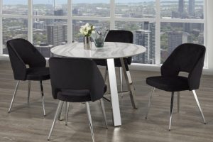 Brassex 5 piece F-1172-BLK MABEL DINING SERIES