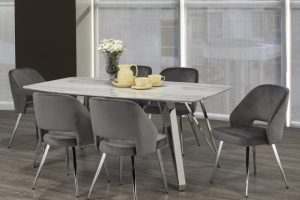 Brassex 7 piece F-1194-GR ELLA DINING SERIES