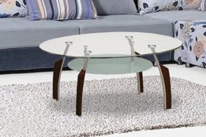 Alternative view of Stylish Glass Coffee Table with Chrome Legs