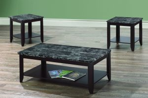 Modern 3-Piece Coffee Table Set with Marble Top