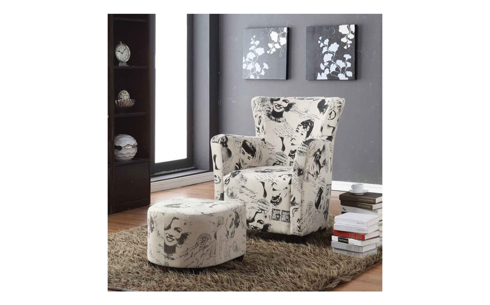 Brassex 0710 CLUB CHAIR W. OTTOMAN