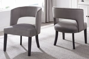 Brassex 6390-22GY ISABELLA ACCENT CHAIR, GRE