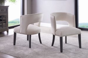 Brassex 6390-22BEI ISABELLA ACCENT CHAIR, BEIGE