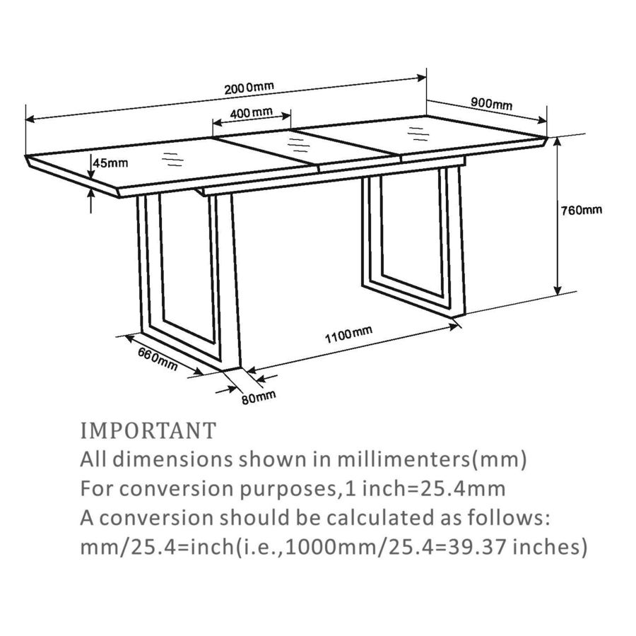 Worldwide Gavin Dining Table with Extension - Image 8