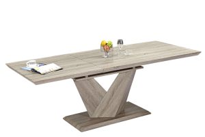Worldwide Eclipse Dining Table with Extension in Washed Oak
