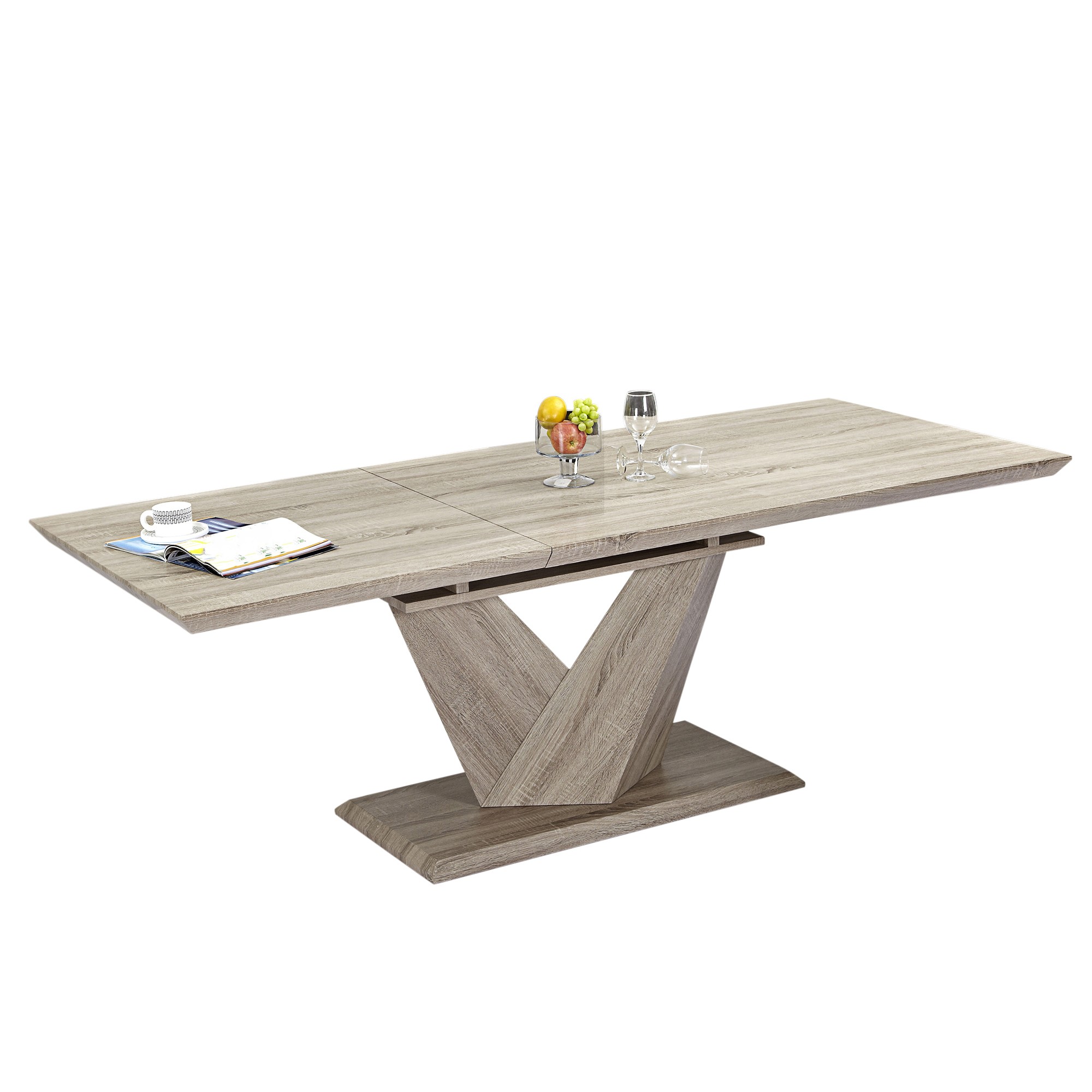 Worldwide Eclipse Dining Table with Extension in Washed Oak