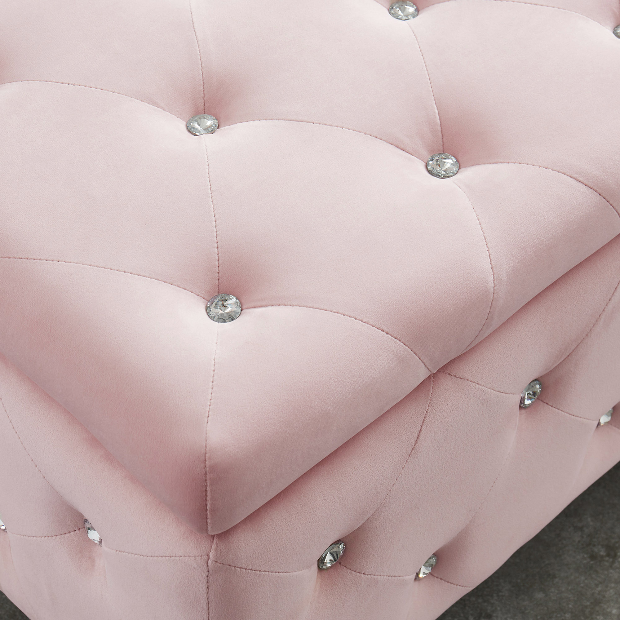 Worldwide Monique Rectangular Storage Ottoman in Blush Pink - Image 6