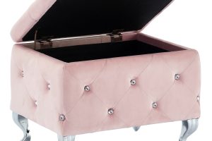 Alternative view of Worldwide Monique Square Storage Ottoman in Blush Pink