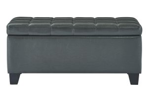 Worldwide Winston Rectangular Storage Ottoman in Grey