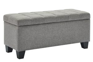 Alternative view of Worldwide Lila Rectangular Storage Ottoman in Grey