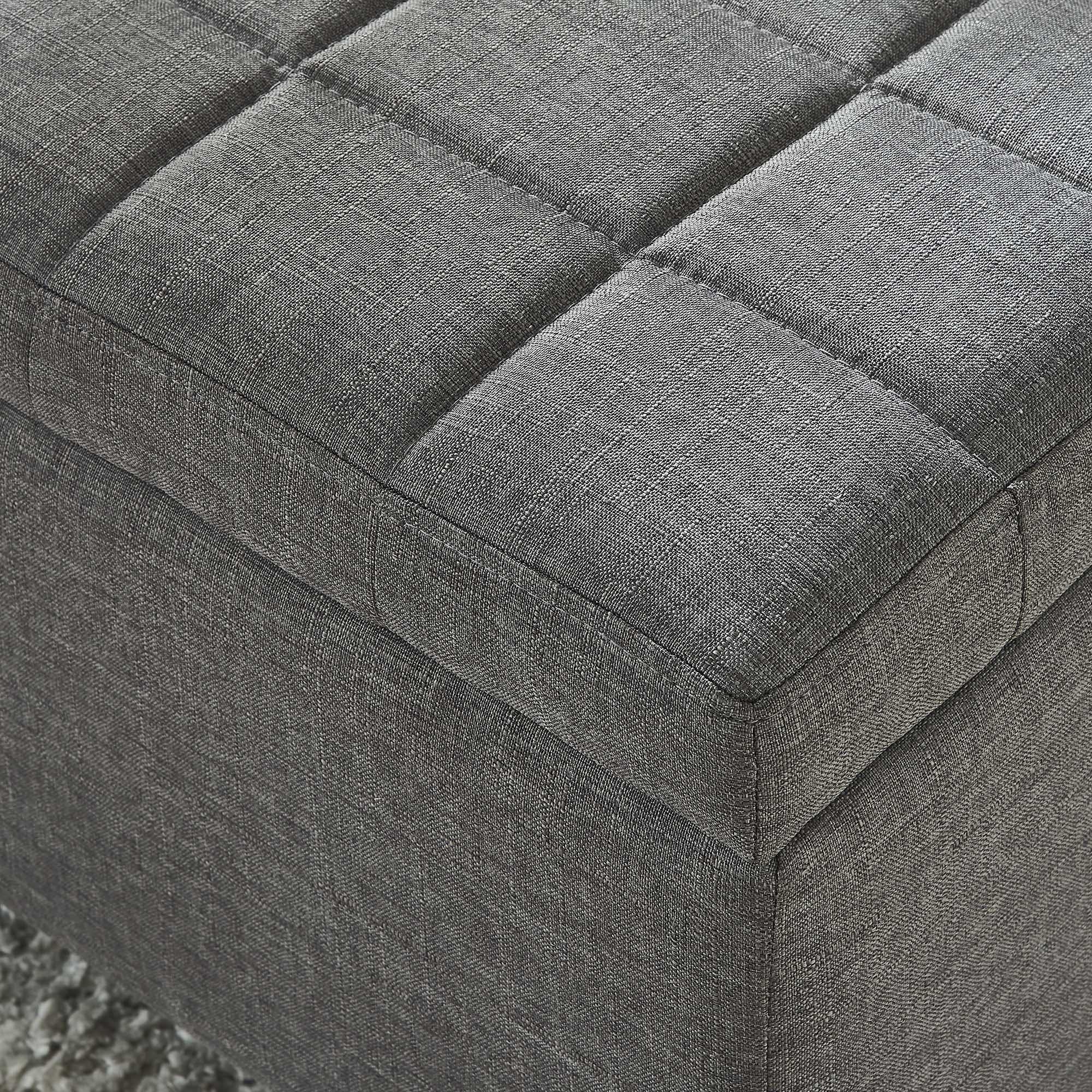 Worldwide Lila Rectangular Storage Ottoman in Grey - Image 3