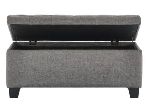Worldwide Lila Rectangular Storage Ottoman in Grey