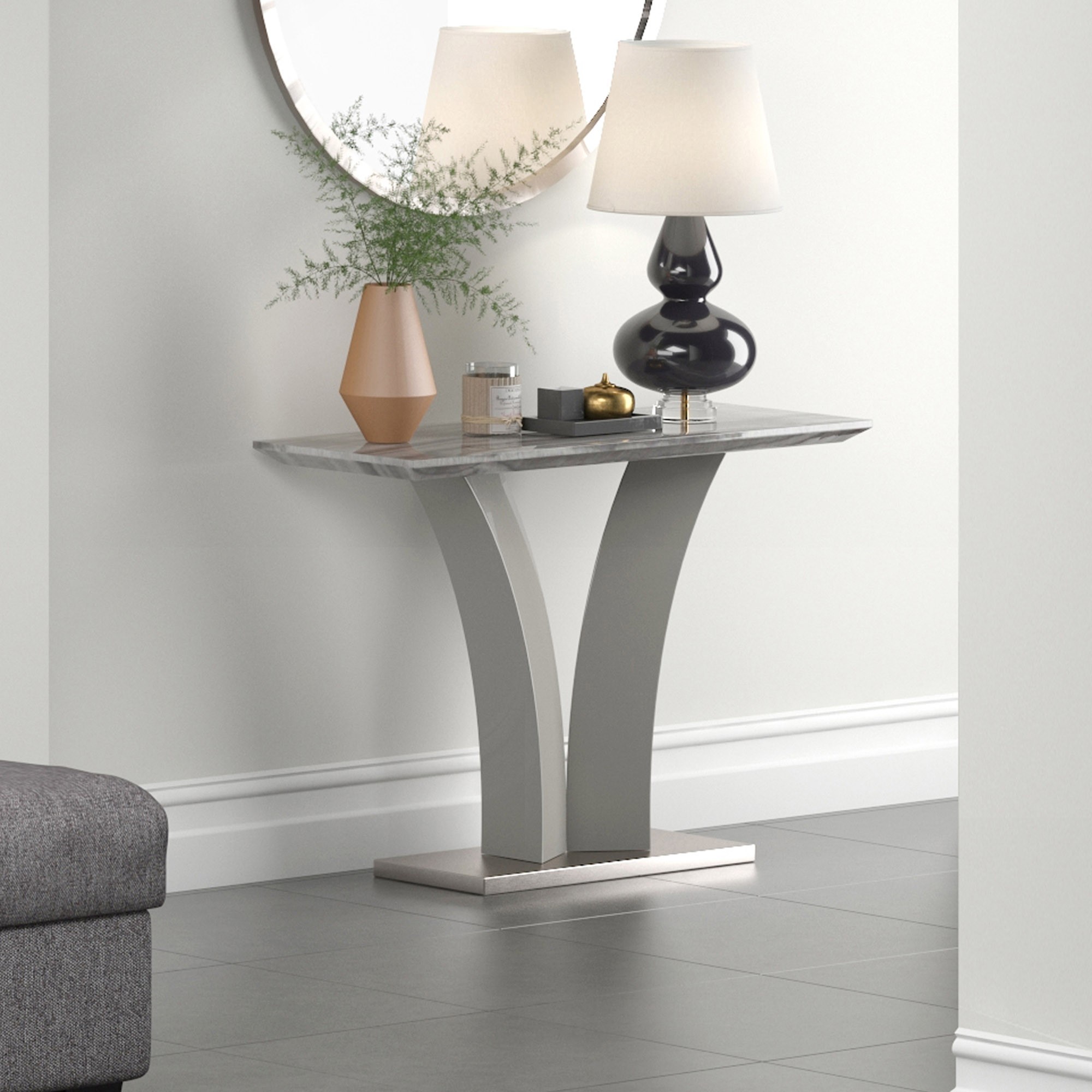 Worldwide Napoli Console Table in Grey - Image 4