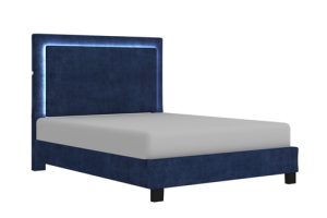 Worldwide Lumina Queen Platform Bed with Light in Blue