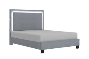 Worldwide Lumina Queen Platform Bed with Light in Grey
