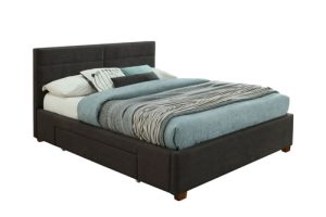 Worldwide Emilio Queen Platform Bed with Drawers in Charcoal