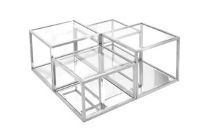 MULTI-LEVEL SILVER COFFEE TABLE