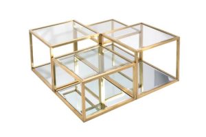 MULTI-LEVEL GY-CT-8166BG Brushed Gold Coffee Table