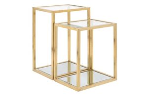 MULTI-LEVEL GY-ET-8166BG Brushed Gold End Table W60*D40*H60CM