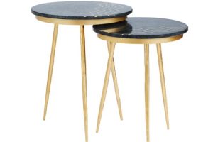 Belvin End table XC-52977 SET OF 2 BLACK MARBLE