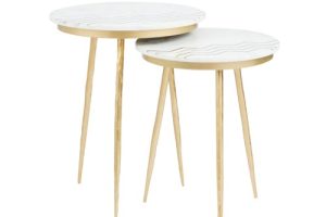 Belvin End table XC-52977 SET OF 2 WHITE MARBLE