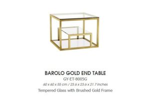 BAROLO GY-ET-8005G Brushed Gold end table