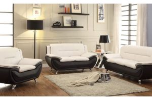 Speedy Beige Black 3pcs Sofa Set