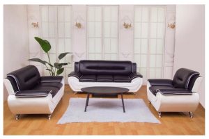 Speedy Black and White 3pcs Sofa Set