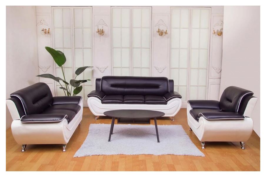 Speedy Black and White 3pcs Sofa Set