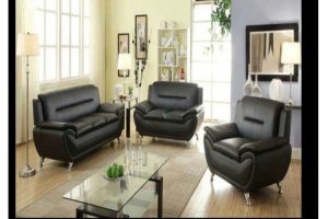 Speedy Black 3pcs Sofa Set
