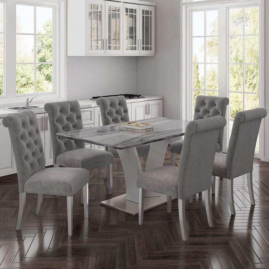 Napoli Rectangular Dining Table in Grey - Image 2