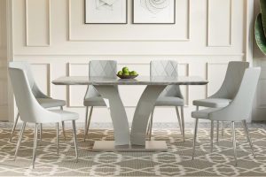 Napoli/Devo 7pc Dining Set, Grey/Light Grey