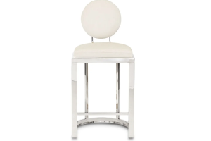 Milana Counter Stool Gy-Cou-85255 Morgan Ivory Polished Steel Finish W/O Laser Cut