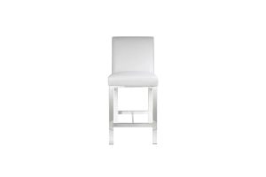 Emiliano Counter Chair Gy-Cou-8121 White Aspen Pu With Silver Frame