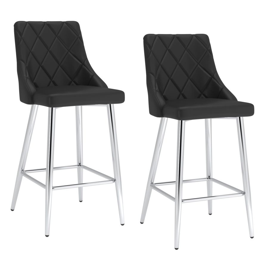 Devo 26" Counter Stool, Set of 2, in Black - Image 4