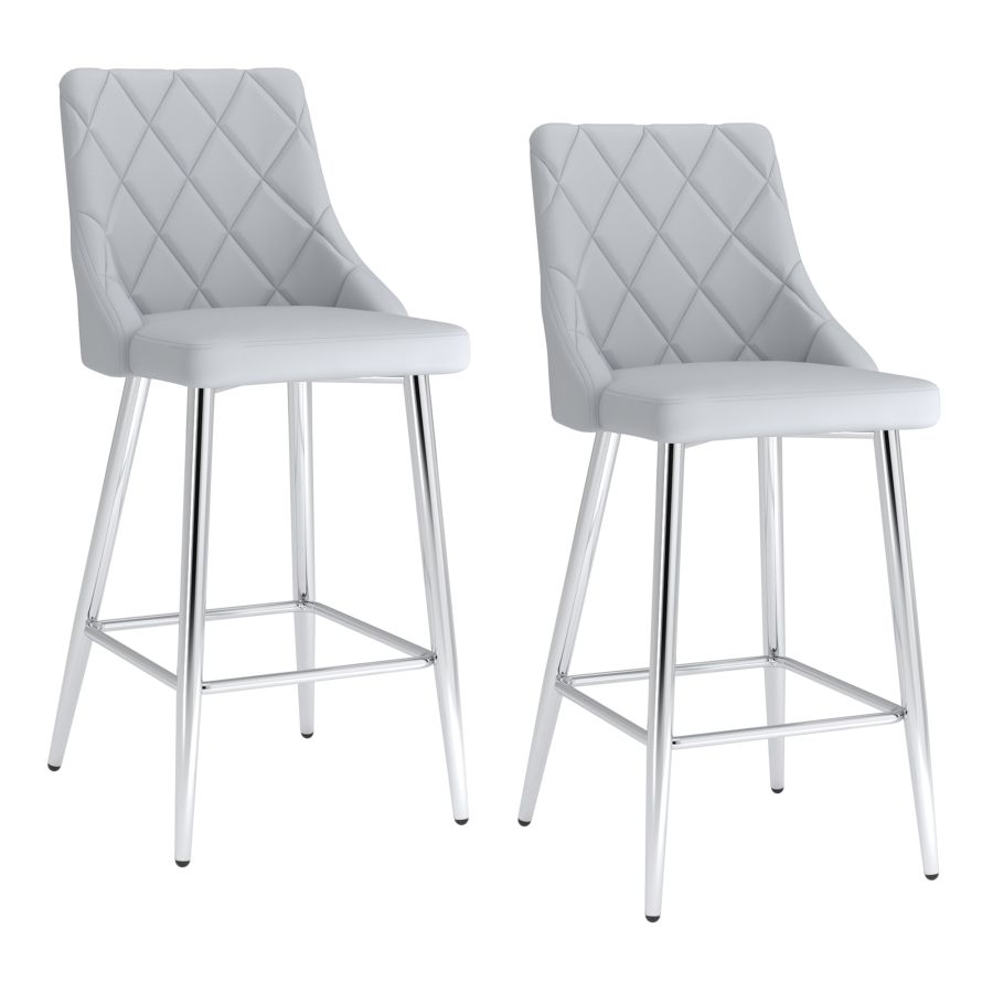 Devo 26" Counter Stool, Set of 2, in Light Grey - Image 4