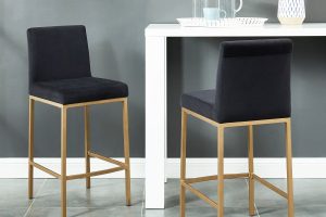 Alternative view of Diego 26 Inch Counter Stool, Set of 2 in Black and Aged Gold Leg